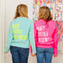 Neon hot pink & aqua blue cashmere long sleeve sweaters "It's just a blip" - Sweater by Kerri Rosenthal