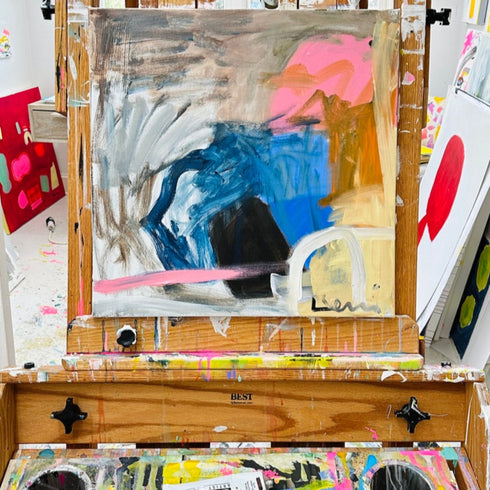 Lovers Lane original painting inspired home interiors for modern living spaces by Kerri Rosenthal.