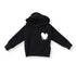 Kids Drippy Heart Black Hoody Heart is flocked at wearer's left chest 100% cotton fleece - Cute designer kids hoodies by Kerri Rosenthal