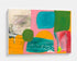 Kerri Rosenthal abstract canvas art print in coral, teal, green, and mustard yellow