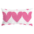 White ground with pop pink hearts Alotta Love throw pillows by Kerri Rosenthal