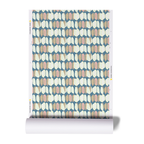 Unique Tulips Blue Wallpaper by Kerri Rosenthal - Designer wall paper for living room wall decor