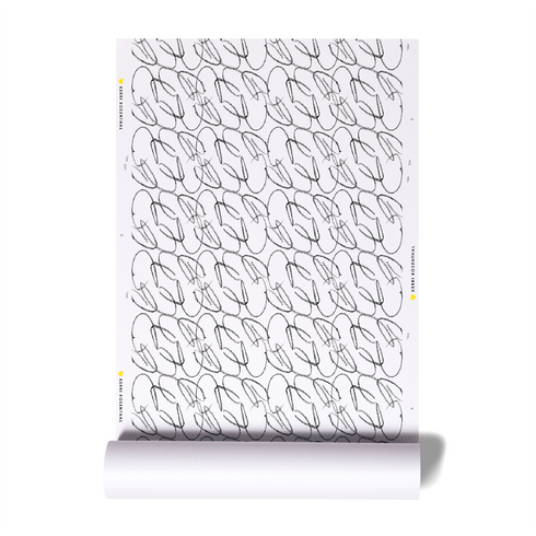 High quality Scribble black & white wallpaper by Kerri Rosenthal - designer wall paper for modern living room decor