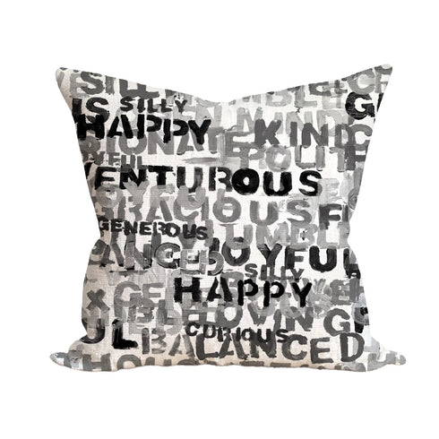 Word of the Day Black + White Pillow