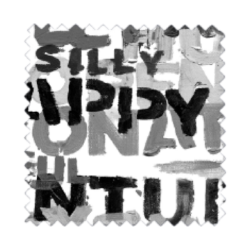 Word of the Day Black and White Linen Fabric - Interior upholstery designer fabrics by Kerri Rosenthal