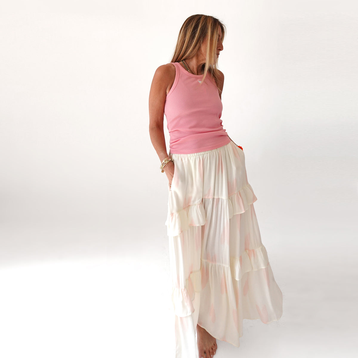 KR Cotton Sleeveless Pink Tank Top – KERRI ROSENTHAL
