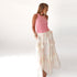 Athena satin cream maxi skirt with tiered ruffles - Shop women’s cute maxi ruffled skirts by Kerri Rosenthal.