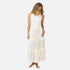 Athena long cream skirt in satin -Shop women’s cute maxi ruffled skirts by Kerri Rosenthal.