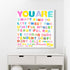 White framed word wall art - positive words in vibrant colors the perfect give for your loved one original art by Kerri Rosenthal