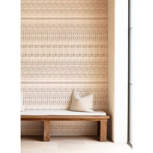 High quality BF’S Ikat Taupe wallpaper by Kerri Rosenthal - designer wall paper for modern living room decor