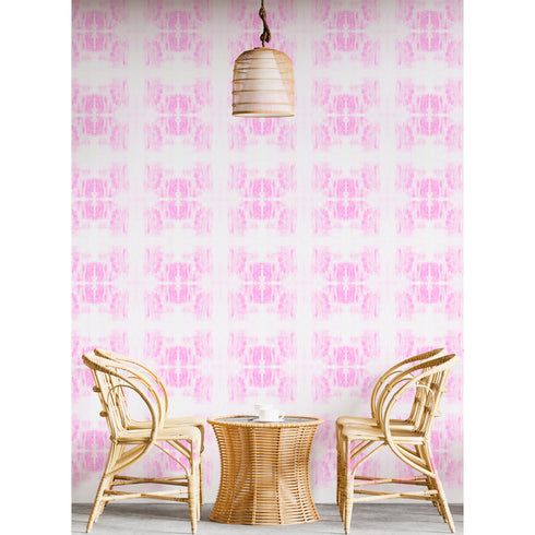 High quality BF’s Jeans white and pink wallpaper by Kerri Rosenthal - designer wall paper for modern living room decor