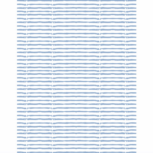 Bibliotheque white blue stripe cotton oyster linen fabric - Kerri Rosenthal