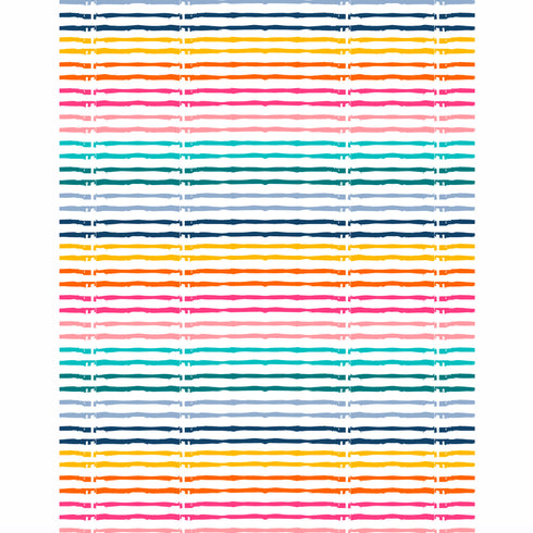 Bibliotheque colorful stripe cotton oyster linen fabric - Kerri Rosenthal