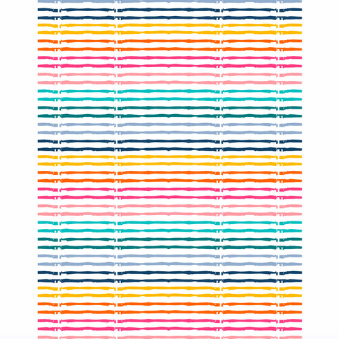 Multi colorful Blue bibliotheque stripe eco friendly wallpaper by Kerri Rosenthal - designer wall paper