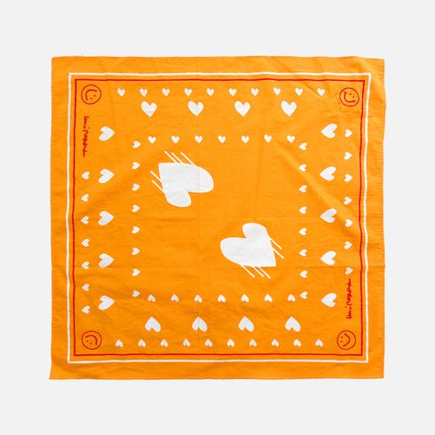 Drippy heart cotton bandana with Kerri's signature artwork. Shop women's cute cotton bandanas by Kerri Rosenthal.