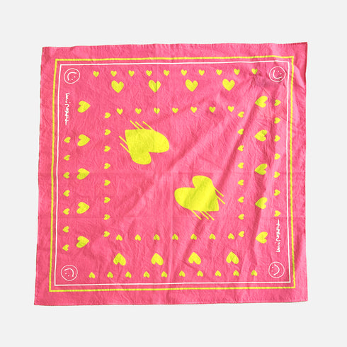 Drippy heart pink bandana in 100% cotton - Shop women's cute cotton bandanas by Kerri Rosenthal