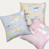 Beachcomber Lilac and colorful cute square decorative throw pillows by Kerri Rosenthal