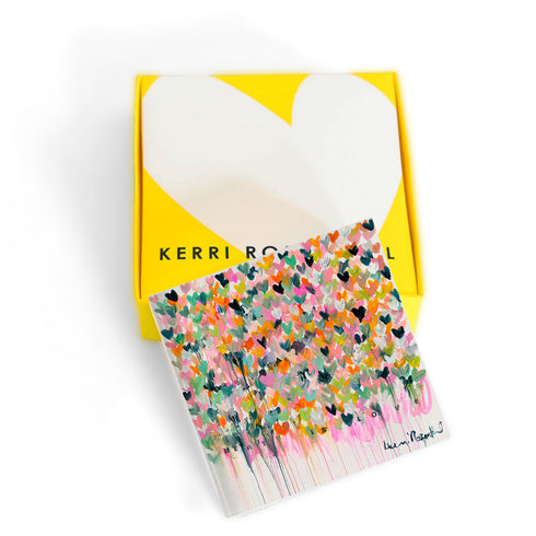 Beauty Is Love Block of Love Acrylic Mini Art Artwork by Kerri Rosenthal's artwork mounted on 3/4" plexiglass acrylic block