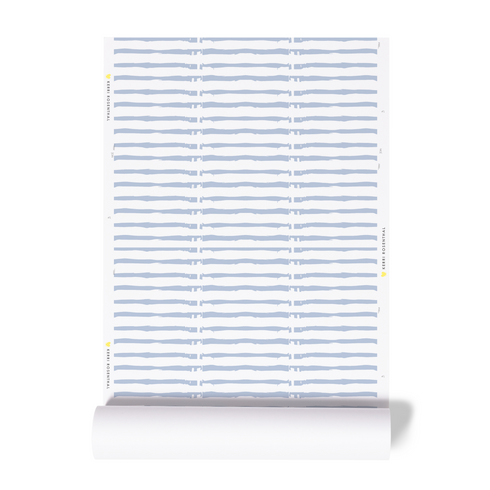 Blue bibliotheque stripe eco friendly simple wallpaper by Kerri Rosenthal - designer wall paper