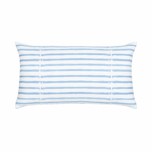 Bibliotheque white ground with blue stripe square and rectangular lumbar decorative cute throw pillows by Kerri Rosenthal