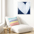 Bibliotheque white ground with multi stripe cute square decorative throw pillow by Kerri Rosenthal