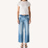 Billie cropped shadow blue cotton denim jeans with a wide straight leg and mid-rise - Shop women’s cute jeans by Kerri Rosenthal