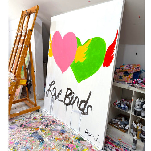 Birds of a Feather Wall Original Artwork wall art painting on stretched canvas