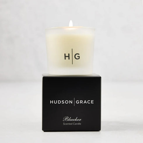 Birch bark, cedar, leather, wet leaves, and a hint of a distant fireplace. The Hudson Grace Bleecker candle brings the mood of a crisp New York autumn evening home. Hand-poured in the USA. 60-hour burn. Beautifully gift boxed.