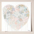 Heart-shaped artwork with pastel colors on a white background