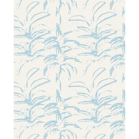 Blue Paradise Life Fabric custom printed on luxe oyster linen or a cotton linen blend - Unique designer high-quality fabrics by Kerri Rosenthal