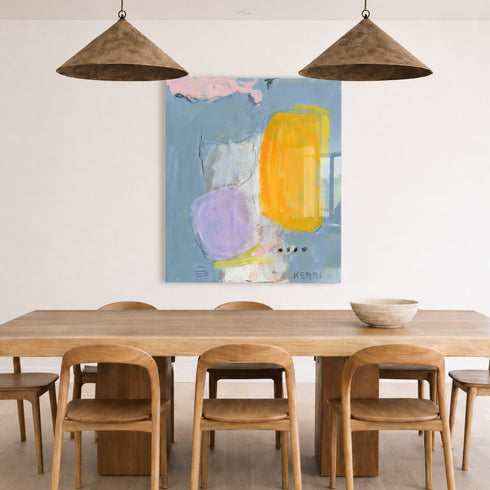 Brightest Secrets colorful abstract wall art print artwork. Shop abstract artwork decor for dining space by Kerri Rosenthal.