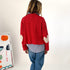 Brooklyn red cotton sweater with heart contrast patches - Shop women’s cute cotton sweaters by Kerri Rosenthal