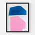 Building Blocks Art Print Black Framed Wall Modern Artwork Pink & Blue - Kerri Rosenthal