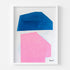 Building Blocks Art Print White Framed Wall Modern Artwork Pink & Blue - Kerri Rosenthal