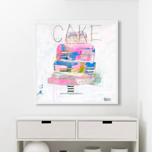 Cake Yum Art Print by Kerri Rosenthal - Unique art gifts for living room artwork decor