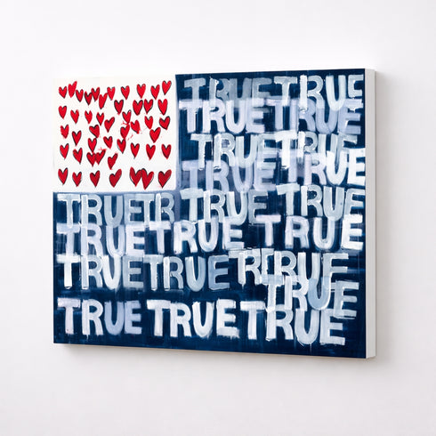 Red, White + True Flag Art Print