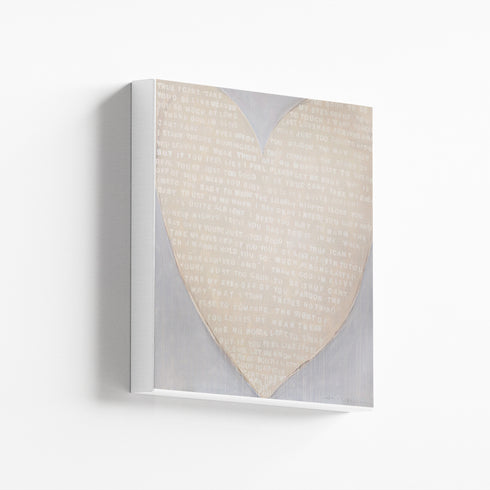 Can't Take My Eyes Off You Mini Stretched Canvas Artwork - Modern original heart word wall artwork for living room or any room in your home by Kerri Rosenthal