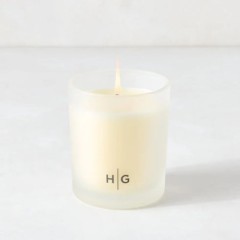 Hudson Grace Savannah Scented 3-Wick Candle in a large 24oz heavyweight glass vessel with gift box, featuring magnolia and citrus fragrance notes, hand-poured in the USA. Available at Kerri Rosenthal.