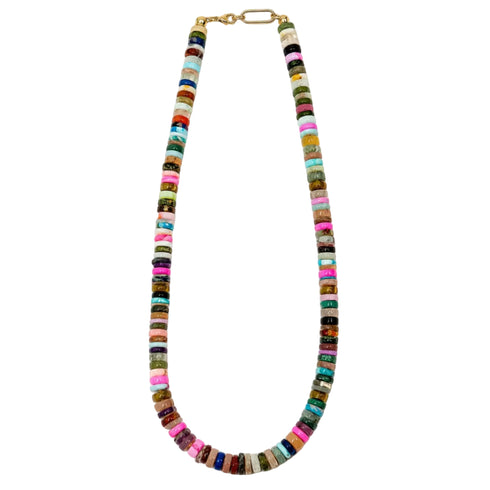 Candy Gem Bronze Bead Necklace
