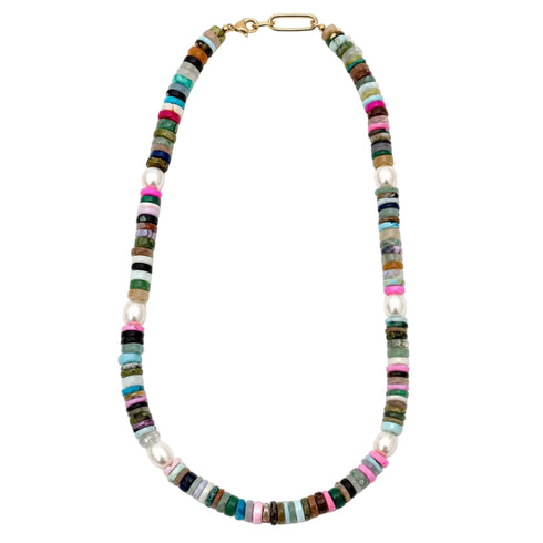 Candy Gem Pearl Bead Necklace