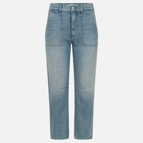 Cate blue jean in 100% cotton with high rise and a cropped relaxed fit - Shop women's cute jeans by Kerri Rosenthal