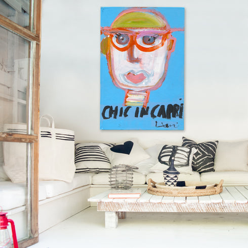 Chic In Capri Tiki Art Print by Kerri Rosenthal - Unique art gifts for living room wall decor