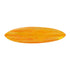 Clementine — hand-painted orange surfboard by Kerri Rosenthal, horizontal canvas in clementine orange, signed by Kerri