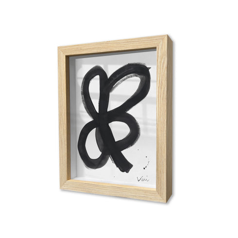 Clover N. 02 Oak Shadow Box Art by Kerri Rosenthal - Unique artwork for living room decor