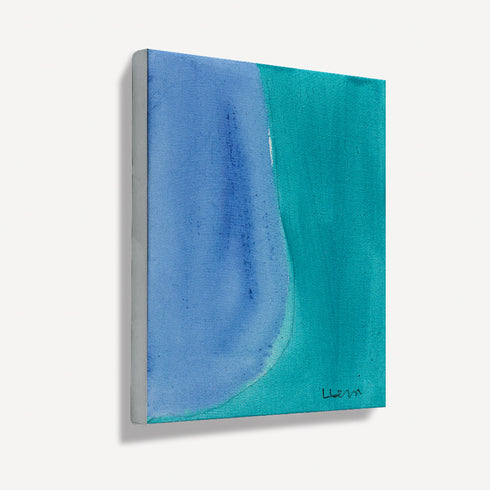 Color Note 2 multicolor blue stretched canvas wall art print for the living room, bedroom, or any space by Kerri Rosenthal