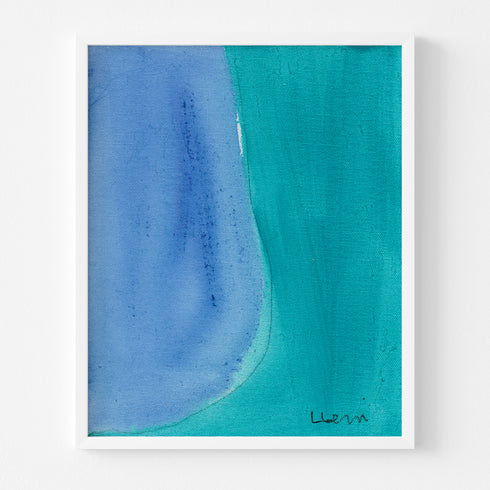 Color Note 2 multicolor blue wall art print in white frame by Kerri Rosenthal