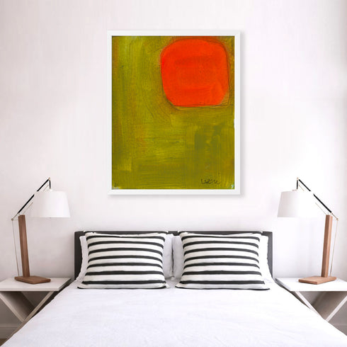 Color Note 3 multicolor wall art print with square black white stripe throw pillows - Shop unique wall artwork decor for bedroom by Kerri Rosenthal