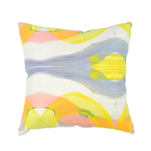Colorful multi number three square decorative throw pillows by Kerri Rosenthal
