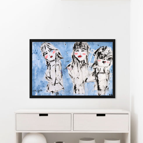 Cool Gals art print with frame wall artwork decor for living room, bedroom, entryway, office or any space by Kerri Rosenthal.