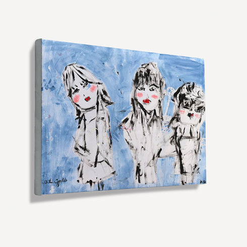 Cool Gals stretched canvas art print wall artwork decor for living room, bedroom, entryway, office or any space by Kerri Rosenthal.